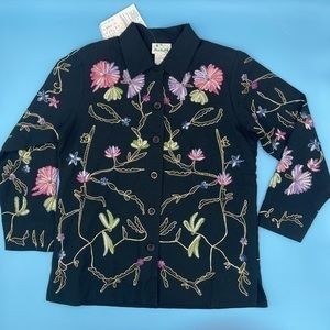 NWT VTG 90’S -The Quacker Factory Hand-Beaded/Embroidered Blazer Style Jacket